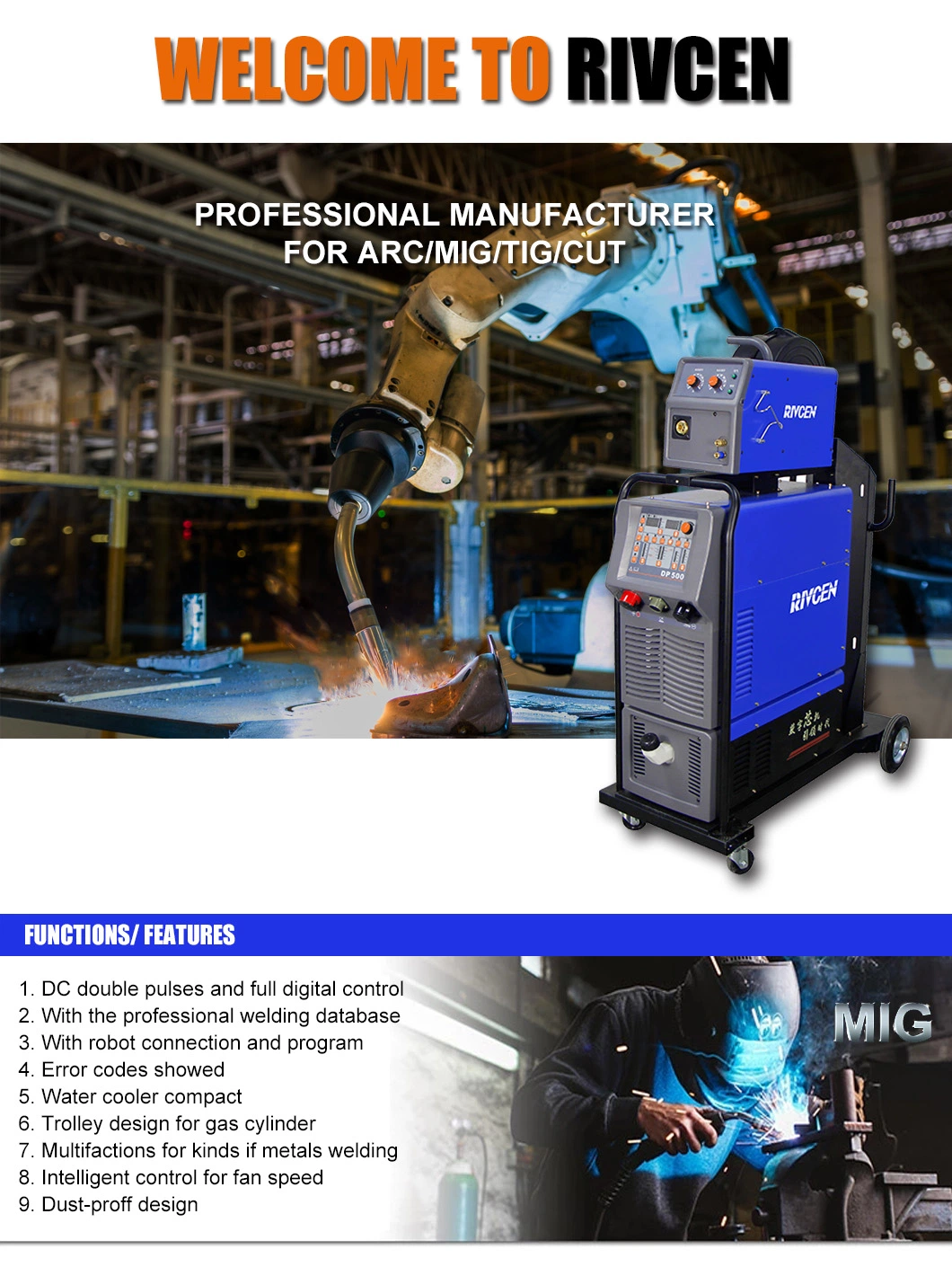 DC Double Pulse and Full Digital Control Welding Machine, Argon & CO2 Gas, Precise Aluminum Welding